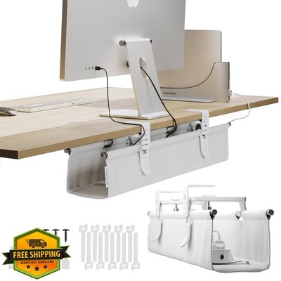 Ascrono White Under Desk Cable Tray 27.3in
