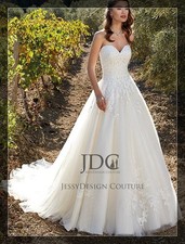 Princess corset lace wedding dress wedding dress 32-60 plus size buttons White