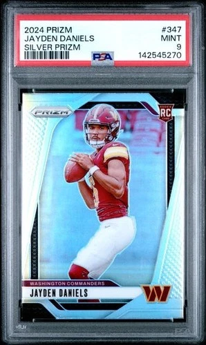 2024 Panini Prizm Jayden Daniels Silver Prizm  #347 ROOKIE RC! PSA 9!