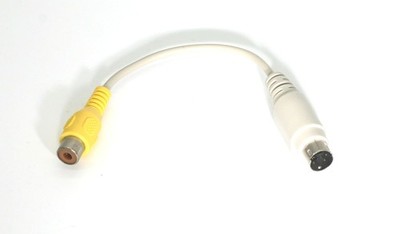 S-Video Adapter Cable Mini Din 4Pin Male to RCA-F 4 Inch