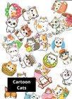 25 pc Vinyl Sticker Lot Cartoon Cats kittens Kitty Cat Love Tabby Siamese Manx