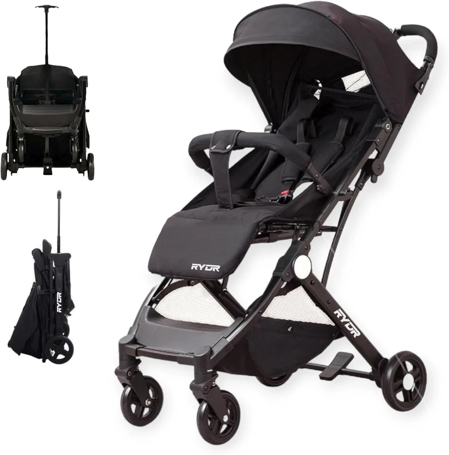 Portable Baby Stroller One-Hand Folding Pushchair W/Adjustable Backrest
Opens in a new window or tab