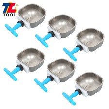 6 Pack Auto-Fill Metal Cup Waterer Kit - Ideal For Chickens Bunnies & More