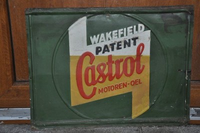 Altes Blechschild 30erJ.Wakefield Patent Castrol Motoren-Oel,Oldtimer,Tankstelle