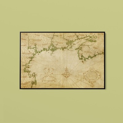 Vintage Maps - New France by Champlain - Art Print on Paper or Canvas