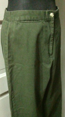 90's CASUAL CORNER ANNEX  Olive Green Flat Front Khaki Pants Slacks 10P