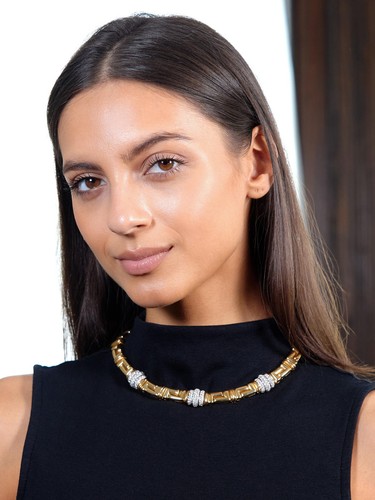 Bulgari 4.50 CTW Diamond 18 Karat Yellow Gold Geometric Vintage Collar Necklace - Picture 11 of 11