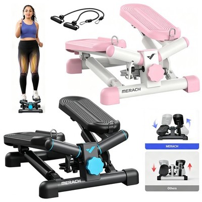 MERACH 2-in-1 Stepper für Zuhause Leise Mini Stepper mit Widerstandsband 150kg