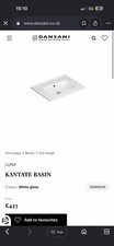 Dansani Canto 61cm Inset Basin White Gloss Porcelain No Tap Hole