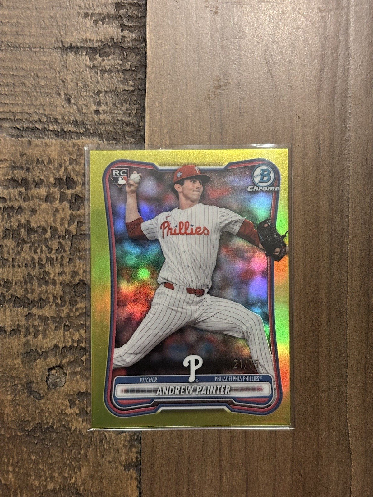 2026 Bowman Chrome Andrew Painter RC Yellow Refractor /75 #20 Phillies Rookie