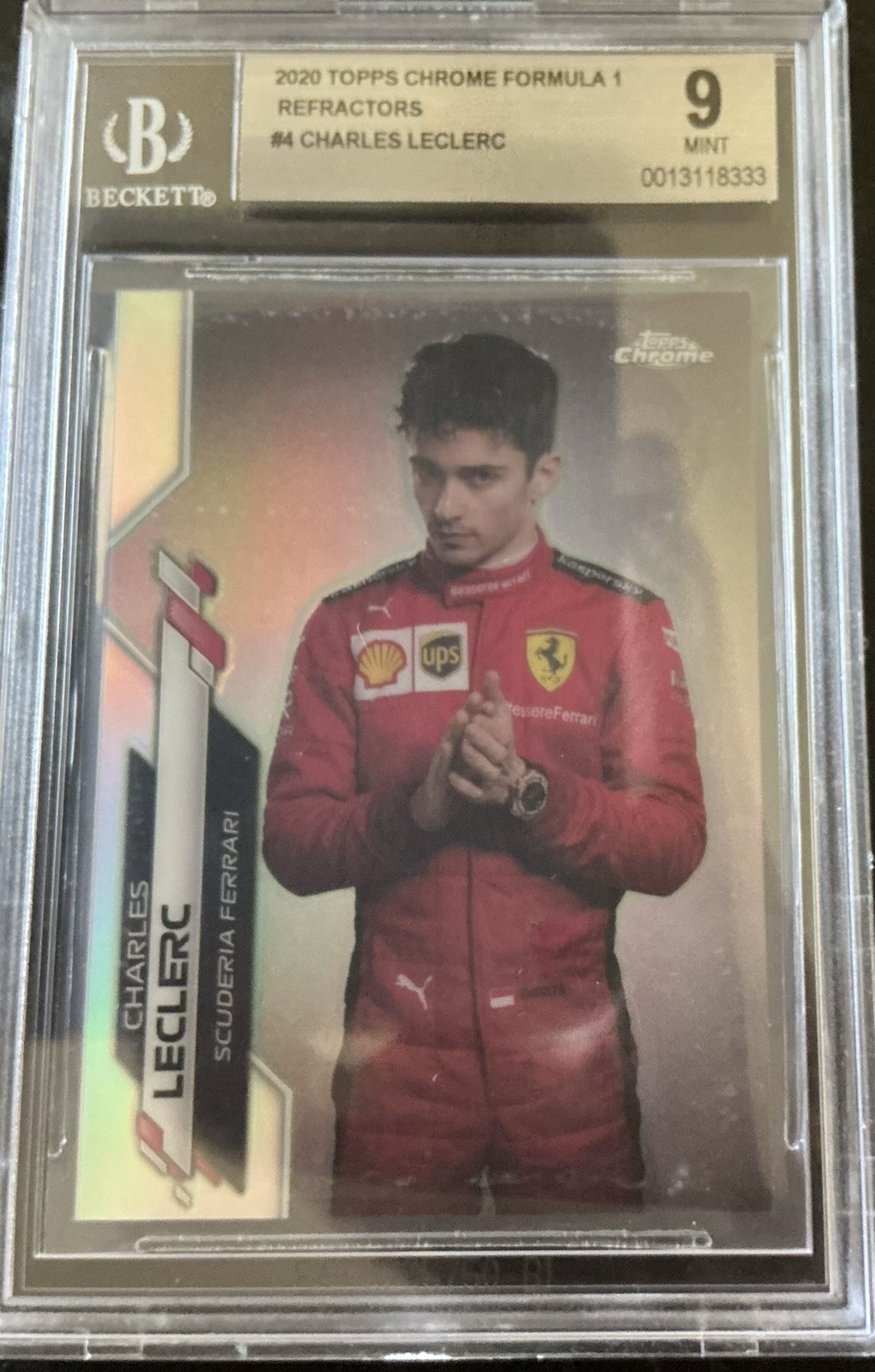 2020 Topps Chrome F1 Formula 1 Charles Leclerc Refractor #4 BGS 9 MINT view 1