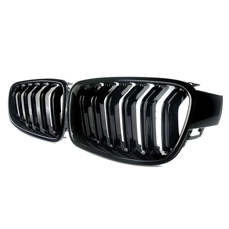 Glossy Black Front Kidney Grilles For BMW 3 Series F30 328i 335i F31 2012-2018 - Imagem 3 de 4