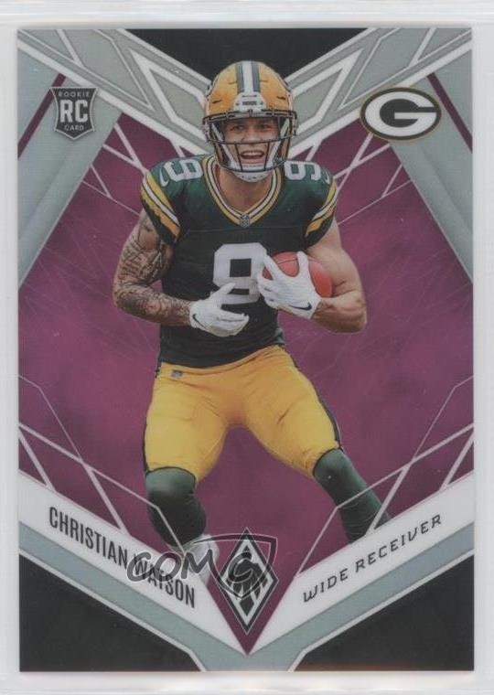 2022 Panini Phoenix Rookies Pink 11/199 Christian Watson #119 Rookie RC 7ba