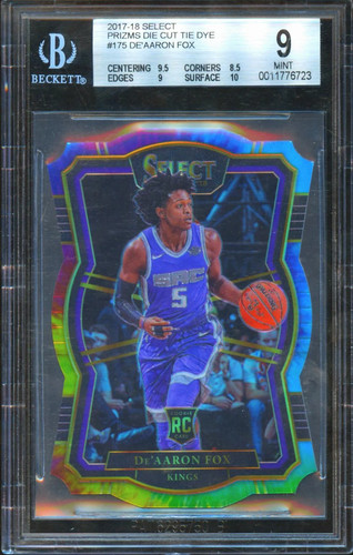 DE'Aaron Fox [Die Cut Tie Dye Prizm] #175 2017 Panini Select card