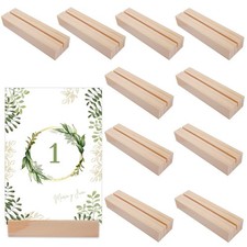 10 Pièces Porte Carte Bois, 100×30×20mm Porte Menu Mariage et Restaurant, Sup...