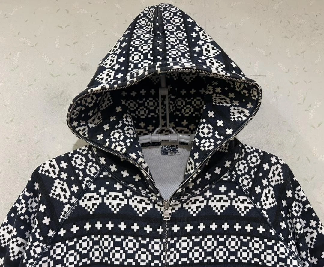 A BATHING APE (BAPE) Felpa con cappuccio Bape All Over Diamond UOMO JP taglia M usata in buone condizioni