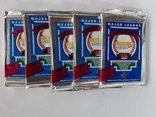 1989 Upper Deck Baseball Low Series Foil Pack Sealed X5