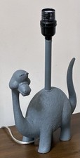 Brontosaurus Dinosaur Lamp Base - Gray Resin Nursery Decor