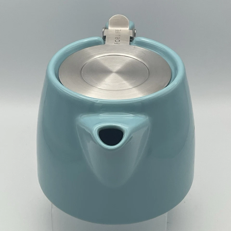 Tetera FORLIFE Stump con tapa de acero inoxidable e infusor 18 oz. Turquesa Foto 2 de 4