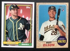 Matt Olson Two (2) Rookie Card Lot 2017 Topps Topps Heritage RCs Oakland A’s MLB