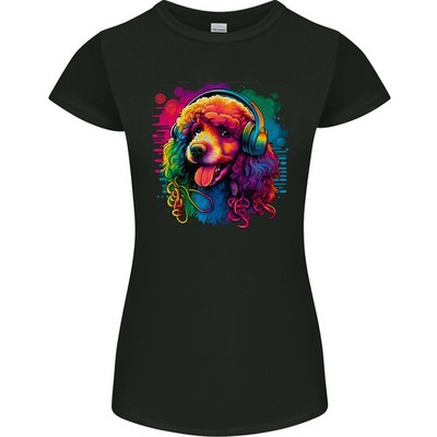 Ein Retro Pudel Damen Petite Cut T-Shirt