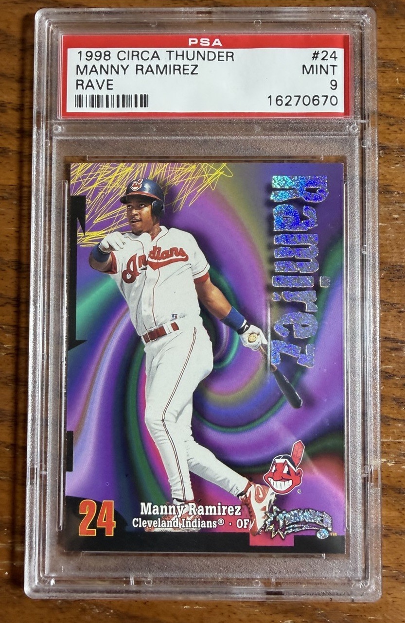 SkyBox 1998 Circa Thunder Manny Ramirez Rave /150 #24 PSA 9 Indians Baseball