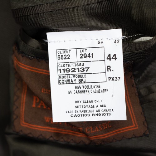 Patrick James Wool Cashmere Mens 44R Green Check Plaid Blazer Sport Coat - Picture 10 of 16