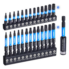 toolant Torx Bit Set 27 teilig mit 5,1 cm und 2,5 cm Bits S2 Stahl, inkl.