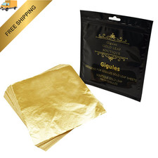 Gigules Gold Leaf Sheets 100 Pcs Imitation Foil for Arts