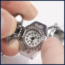Vintage Finger Watch Mini Elastic Strap Alloy Watches Couple Rings Jewelry Clock