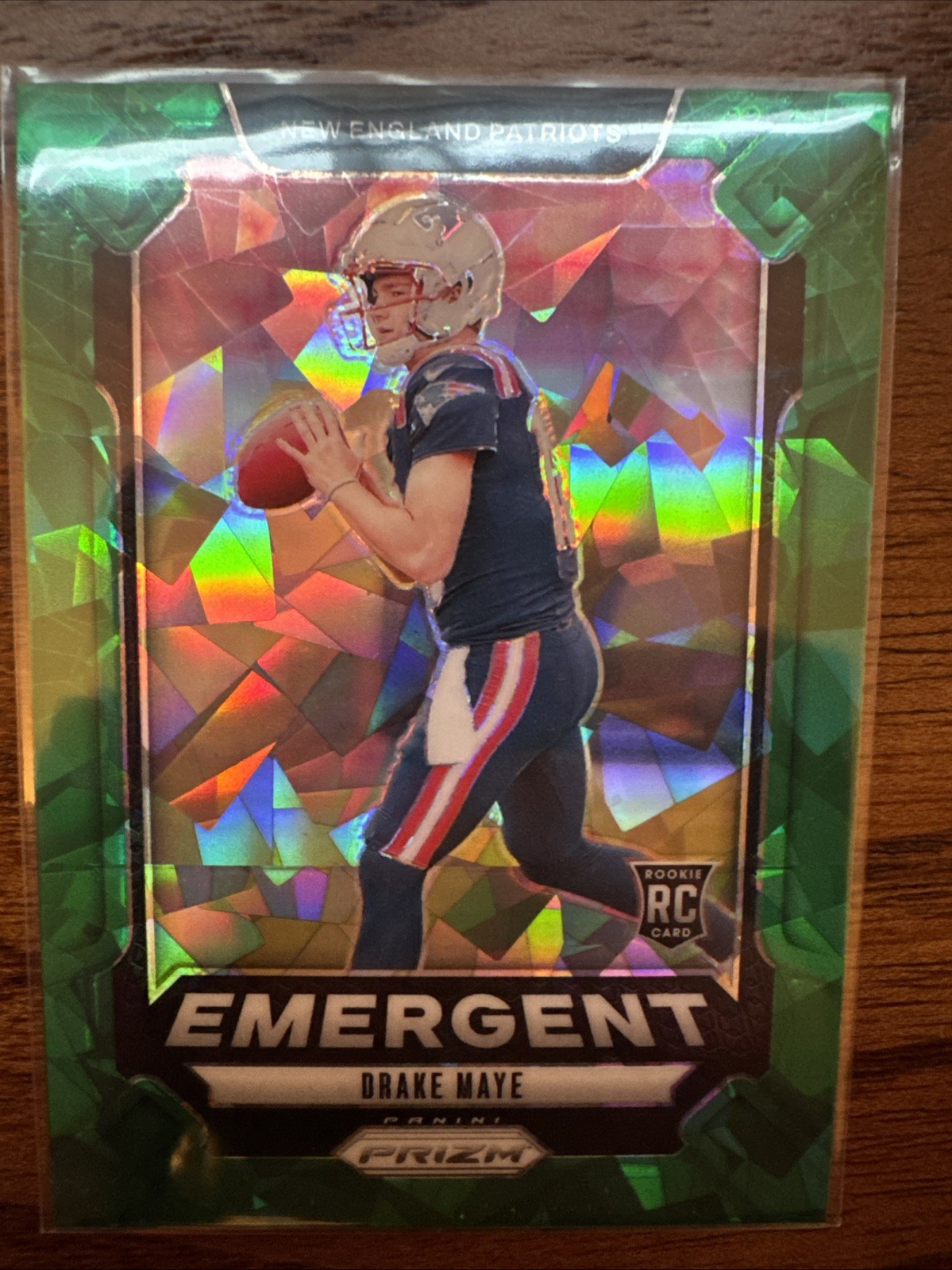 2024 Panini Prizm - Emergent Drake Maye #4 Green Ice Prizm (RC)