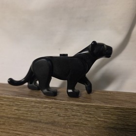 LEGO Black Panther From Set 60159 Animal Minifig City Town Jungle Cat Green Eyes