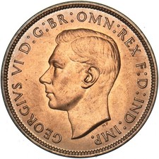 1938 Penny - George VI British Bronze Coin - Superb