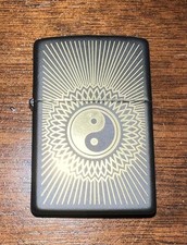 Zippo Yin Yang 2 Pattern Black Lighter-New & Sealed