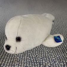 Sea World White Arctic Seal 18" Plush Stuffed Animal Harp Pup TAGS Vintage 90s