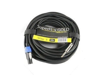 SuperFlex GOLD SFS-50NQ-SD 16 Gauge Twist Lock to 1/4'' Speaker Cable 50' -...