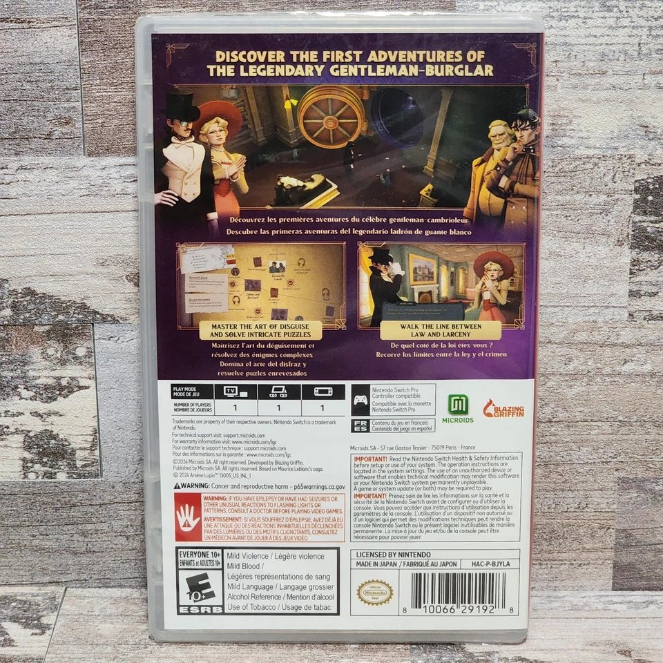 Arsene Lupin Once a Thief Nintendo Switch Game Brand New Factory Sealed USA - Image 2 of 4