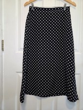 Vtg 90s Y2k Black White Polka Dot Skirt A Line Retro Indie Artsy Classic 10