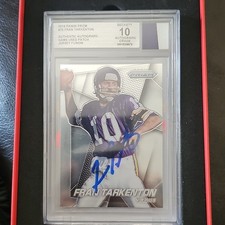 2014 Panini Prizm Fran Tarkenton #75 Vikings Autograph Patch BGS 10
