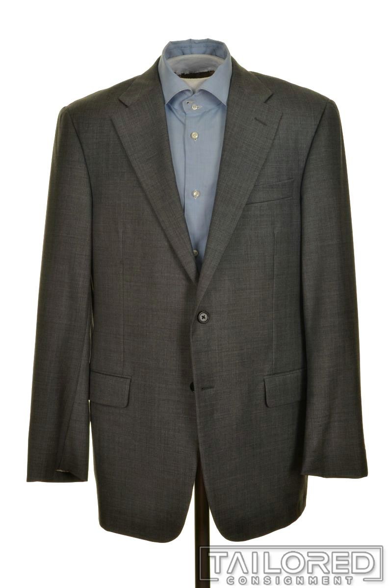 HICKEY FREEMAN Current Solid Gray 100% Wool Mens … - image 2