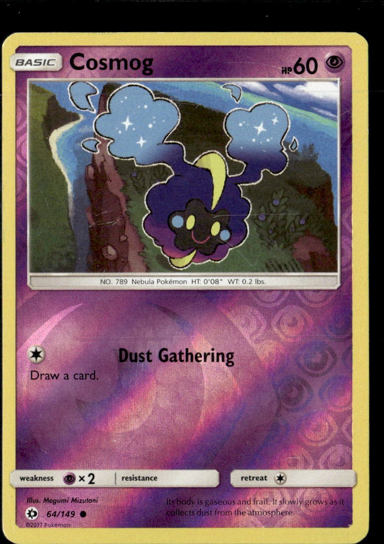 Pokemon Cosmog 64/149 Sun Moon Base Set Reverse Holo Common 2 Card Lot
