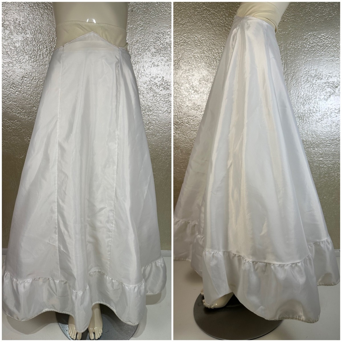 Vintage Ladies White Wedding Dress Petticoat Long High-Waisted Tulle Maxi  Skirt | eBay