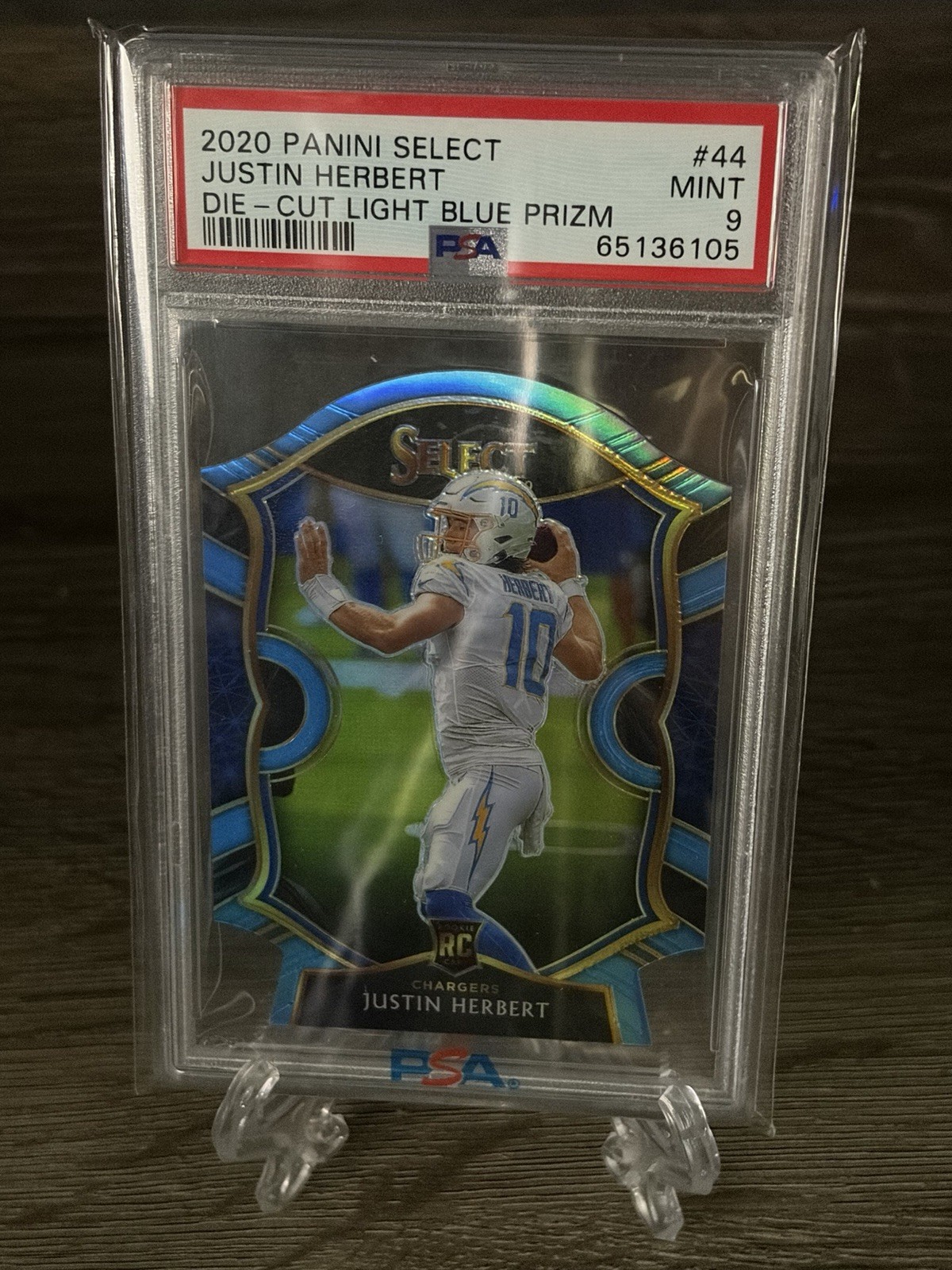 2020 Panini Select - Concourse Justin Herbert #44 Light Blue Prizm Die-Cut (RC)