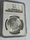 1887 Morgan Silver Dollar MS62 NGC #010