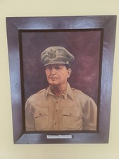 Vintage Oil Painting of General Douglas MacArthur