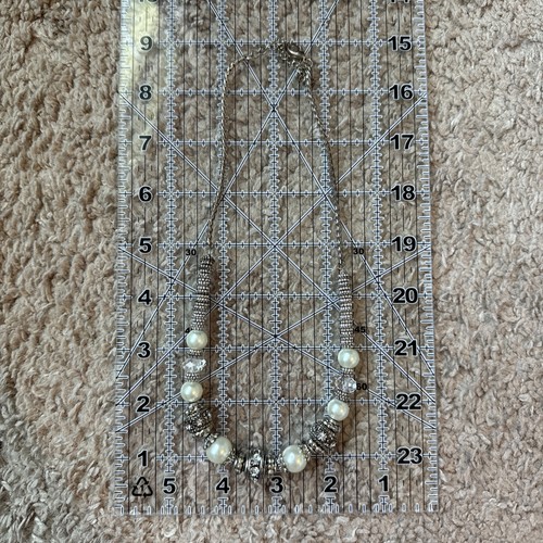 Stunning & Beautiful Pearl Stainless Steel Statement Necklace/M6