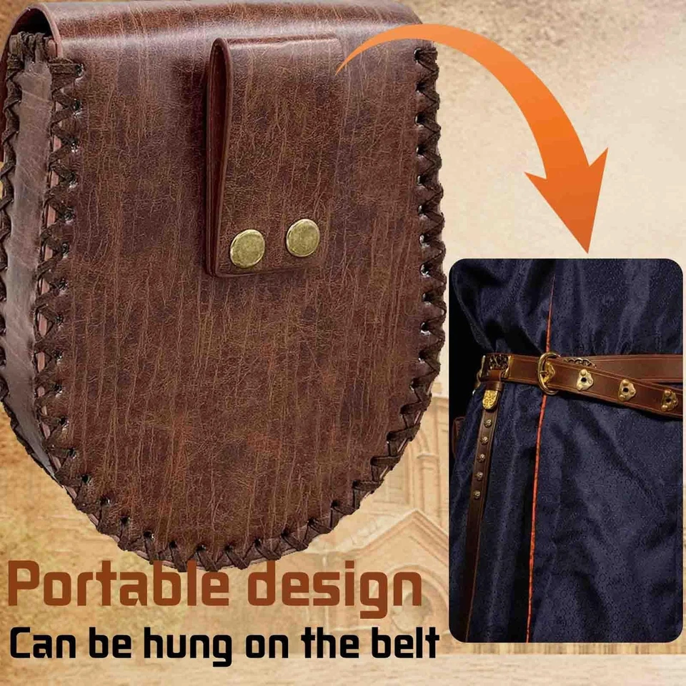 Bourse Porte Monnaie en Faux Cuir Embossé MéDiéVal Medieval Bourse Porte Monn... - Photo 4/4