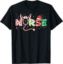 NEW LIMITED Nurse Christmas Stethoscope Nurses Xmas Scrub Tee - MADE IN USA