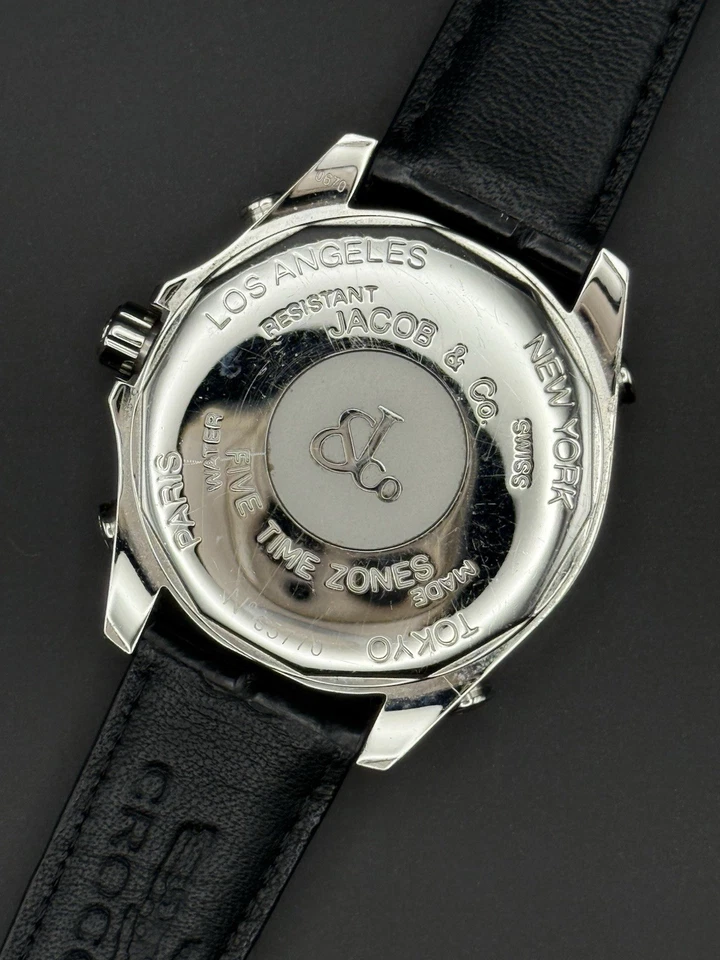 Jacob & Co Five Time Zone 47mm Stainless Diamond Bezel & Subdials MOP Dial Watch - Image 3 of 4