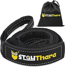 Tow Recovery Strap, Heavy Duty with 30,000 Lb Capacity-Emergency Towing Rope for